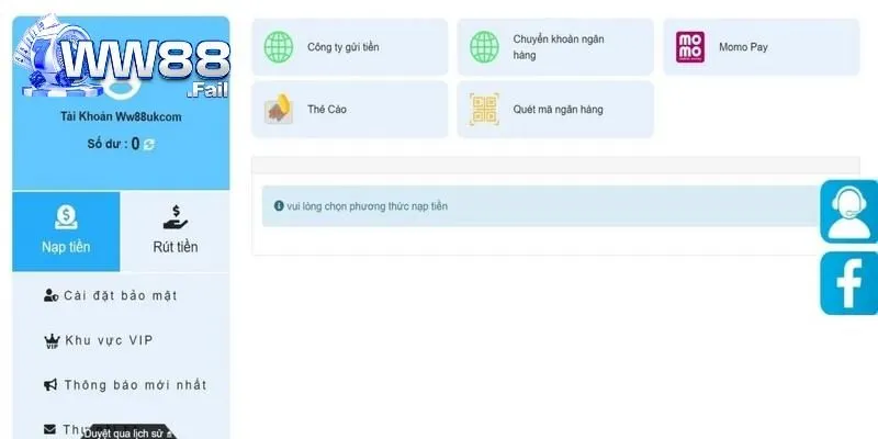 Nhà cái cung cấp nhiều hình thức giao dịch nạp tiền